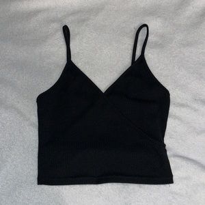Black Cross crop top